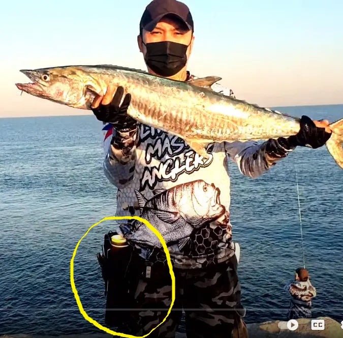 Multifunction Rod Holster with Lure Pocket Plier and Lip Grip Holder