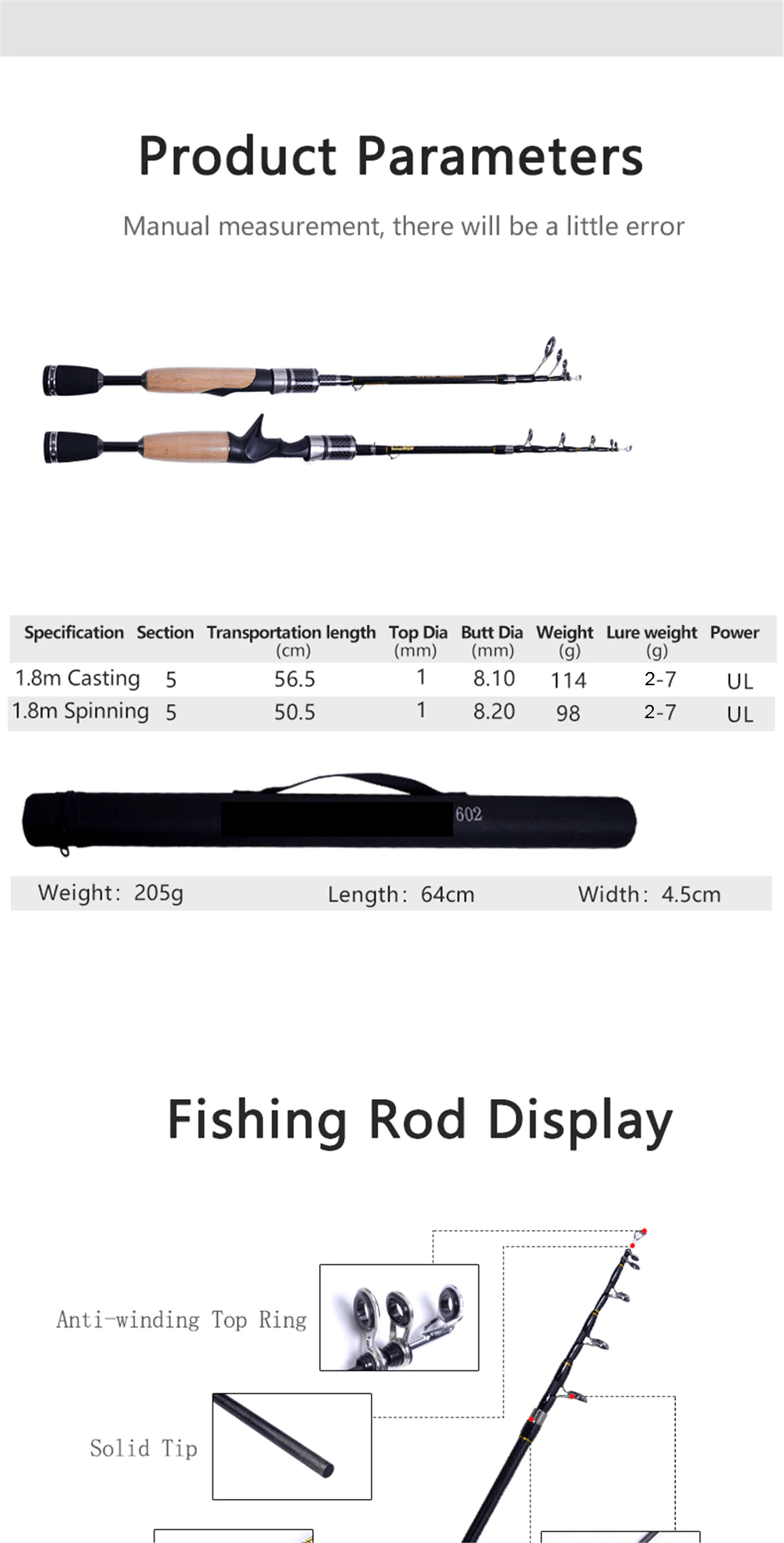 Tacklebox’s Travel Telescopic CARBON Ultralight Spinning ROD – S602UL