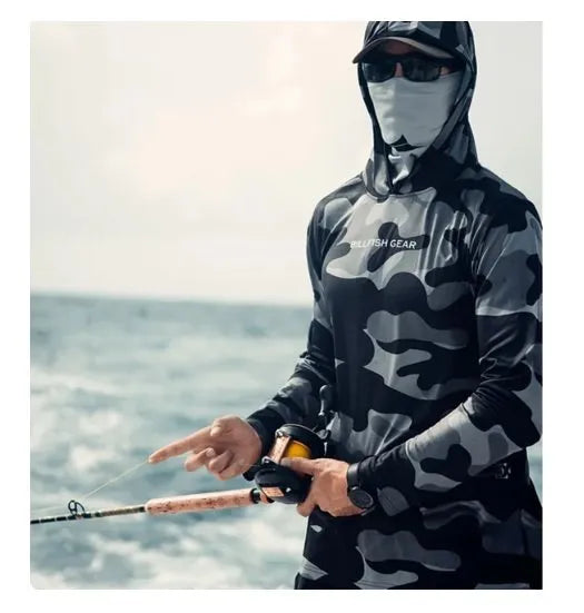 BILLFISH GEAR FISHING JERSEY HOODIE UV PROTECT - CAMOU