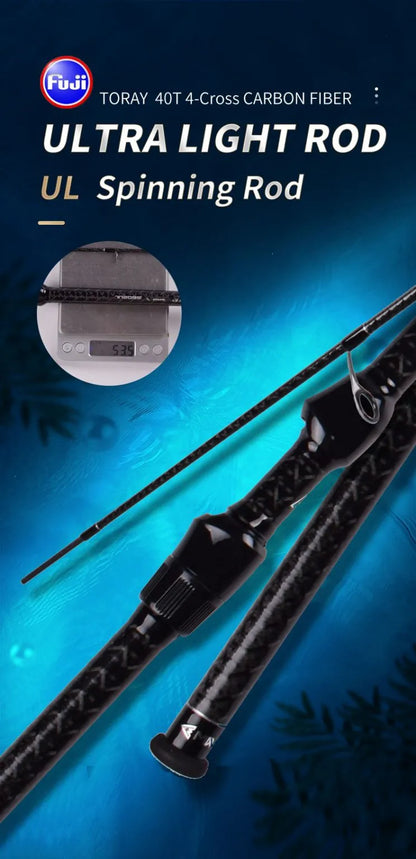 Mavllos PLUME S602 XUL 53.5g TORAY 40T 4-Cross Carbon 1.8M Ultralight Spinning Rod
